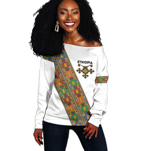 Ethiopia Saba Kemis Sash Style Off Shoulder Sweater