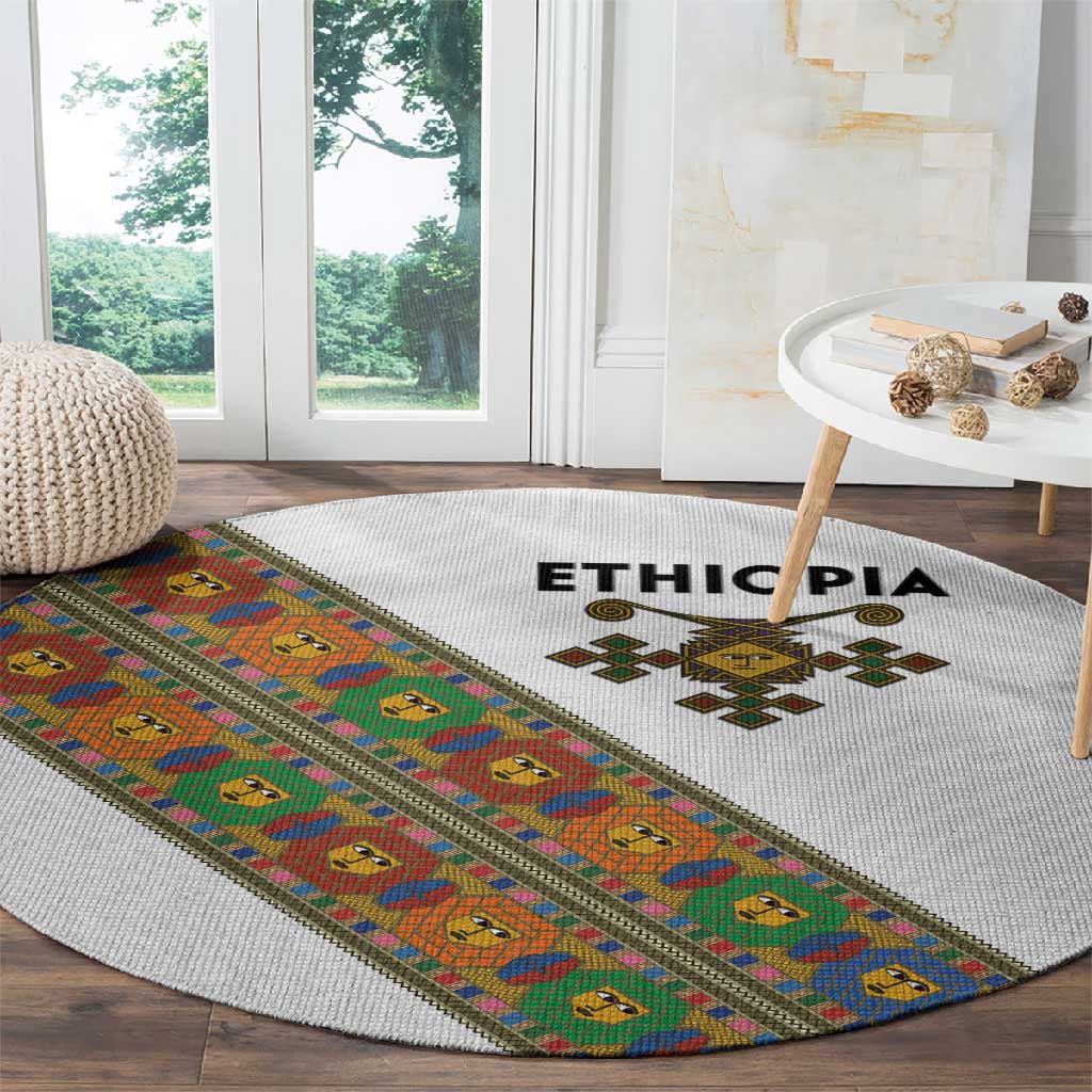 Ethiopia Saba Kemis Sash Style Round Carpet
