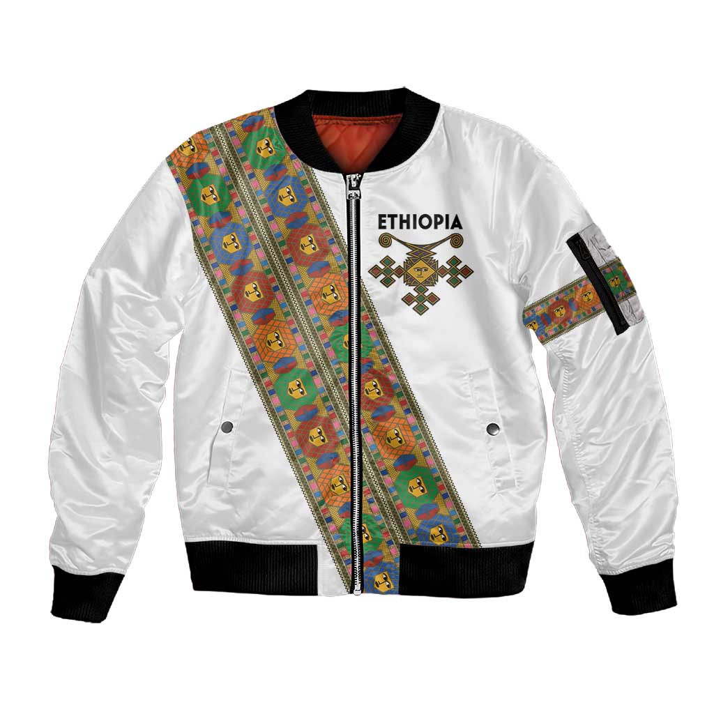 Ethiopia Saba Kemis Sash Style Sleeve Zip Bomber Jacket
