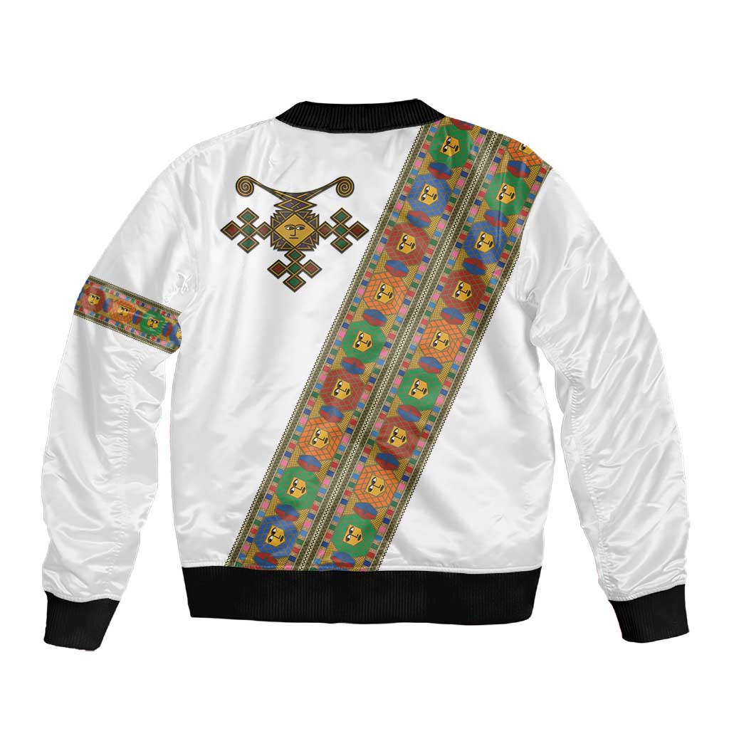 Ethiopia Saba Kemis Sash Style Sleeve Zip Bomber Jacket