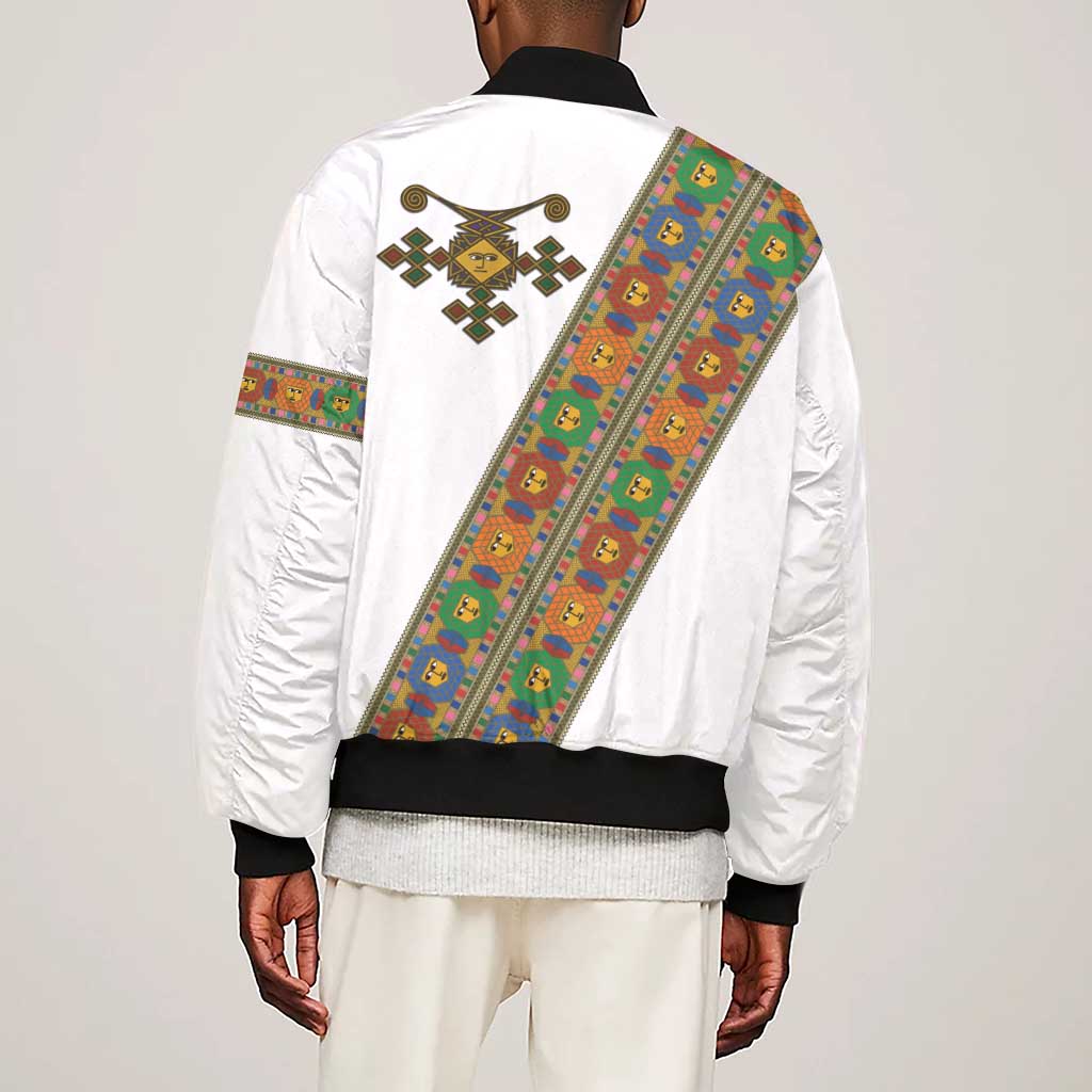 Ethiopia Saba Kemis Sash Style Sleeve Zip Bomber Jacket