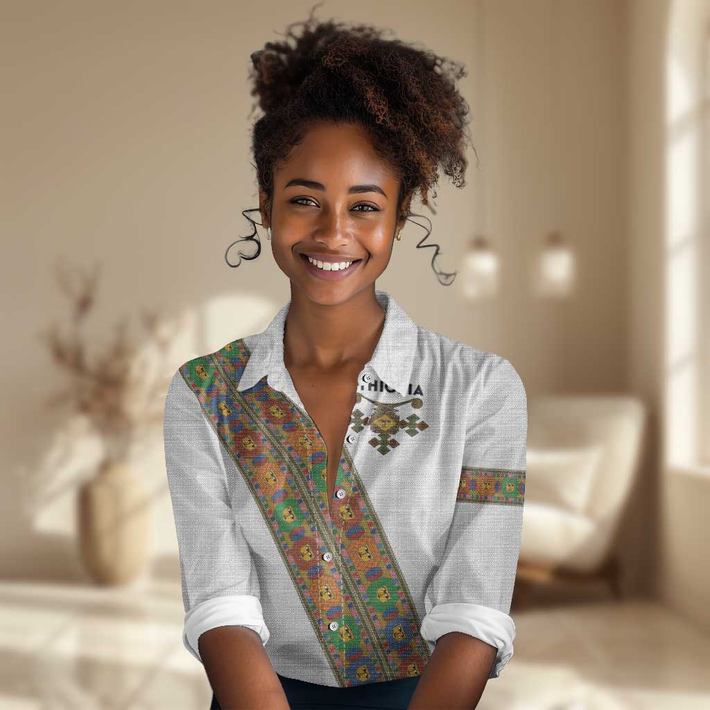 Ethiopia Saba Kemis Sash Style Women Casual Shirt