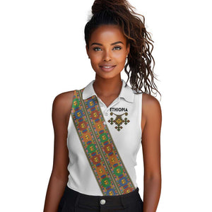 Ethiopia Saba Kemis Sash Style Women Sleeveless Polo Shirt