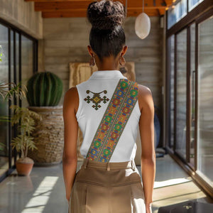 Ethiopia Saba Kemis Sash Style Women Sleeveless Polo Shirt