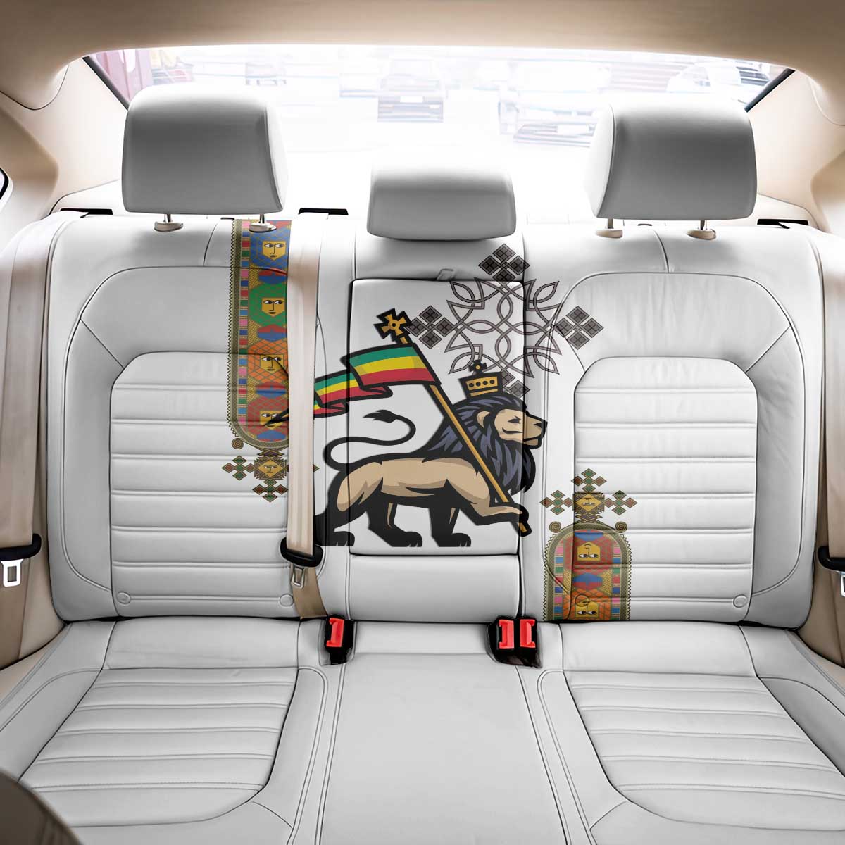 Ethiopia Saba Kemis Back Car Seat Cover Lion Of Judah