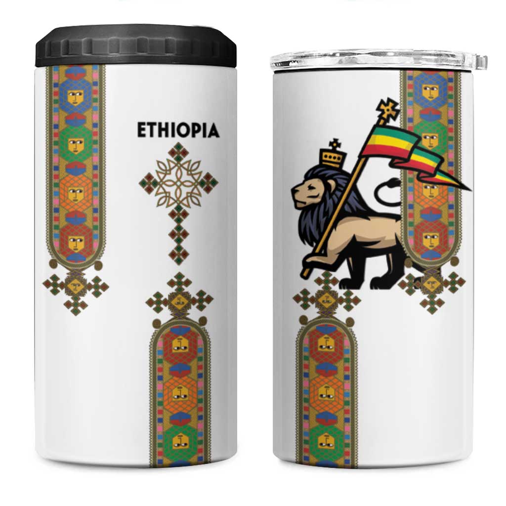 Ethiopia Saba Kemis 4 in 1 Can Cooler Tumbler Lion Of Judah