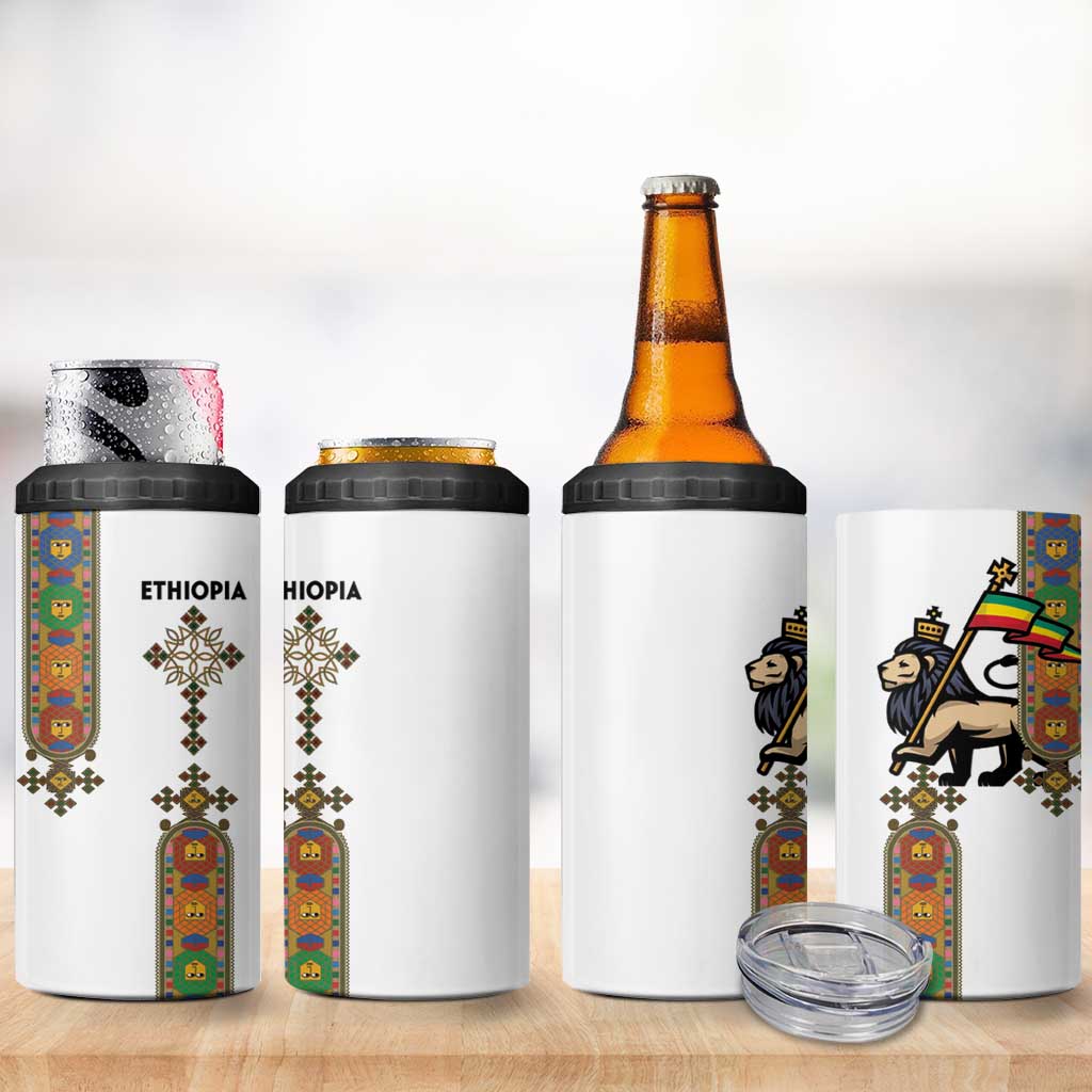 Ethiopia Saba Kemis 4 in 1 Can Cooler Tumbler Lion Of Judah