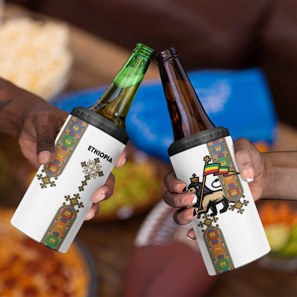 Ethiopia Saba Kemis 4 in 1 Can Cooler Tumbler Lion Of Judah