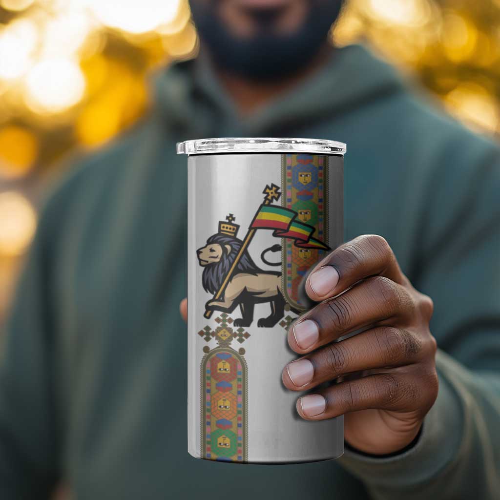 Ethiopia Saba Kemis 4 in 1 Can Cooler Tumbler Lion Of Judah
