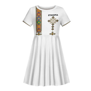 Ethiopia Saba Kemis Kid Short Sleeve Dress Lion Of Judah