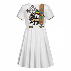 Ethiopia Saba Kemis Kid Short Sleeve Dress Lion Of Judah