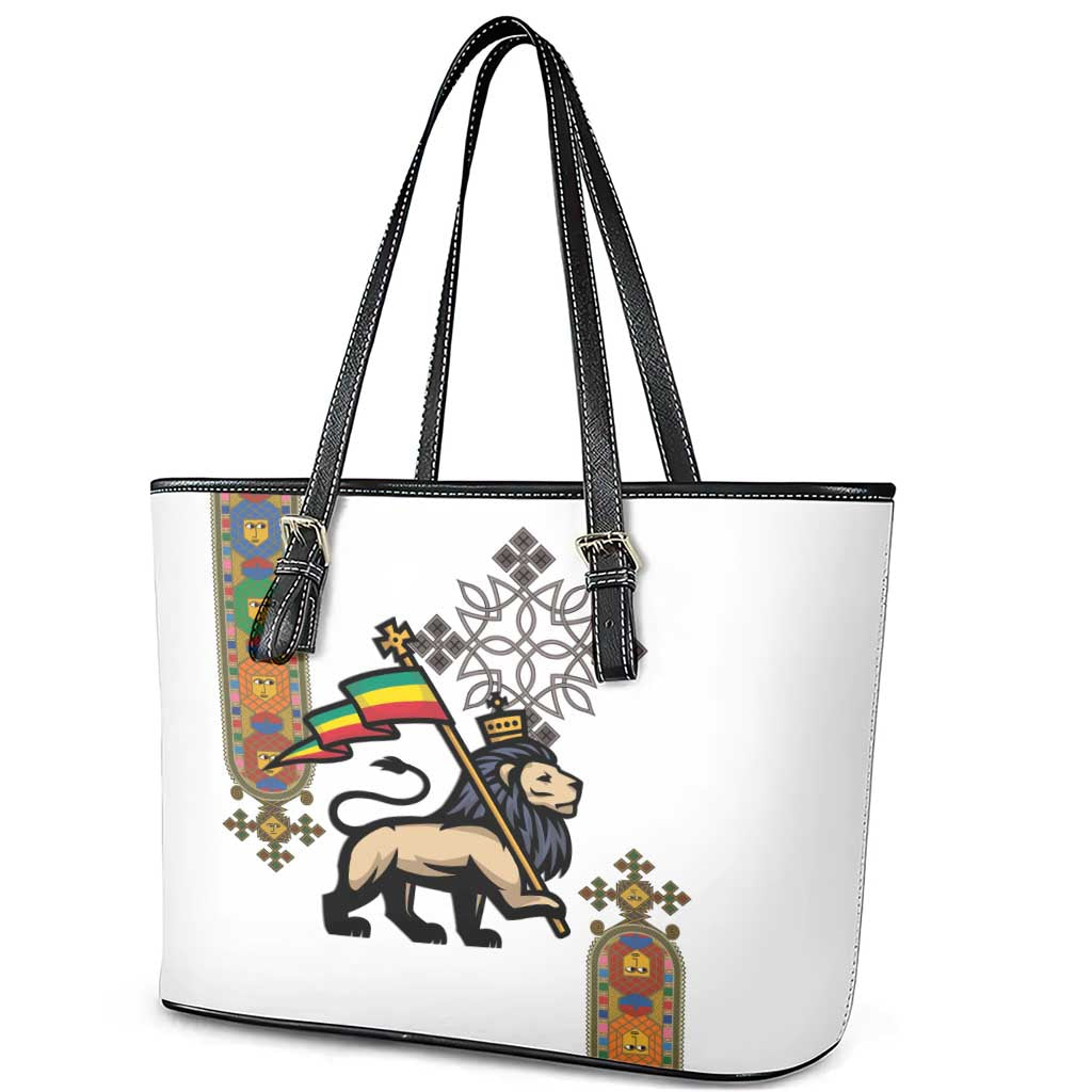 Ethiopia Saba Kemis Leather Tote Bag Lion Of Judah