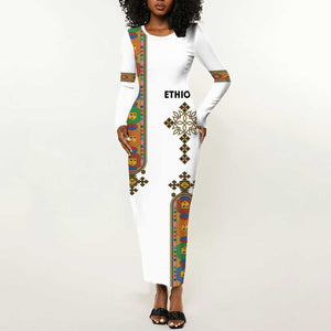 Ethiopia Saba Kemis Long Sleeve Bodycon Dress Lion Of Judah LT15