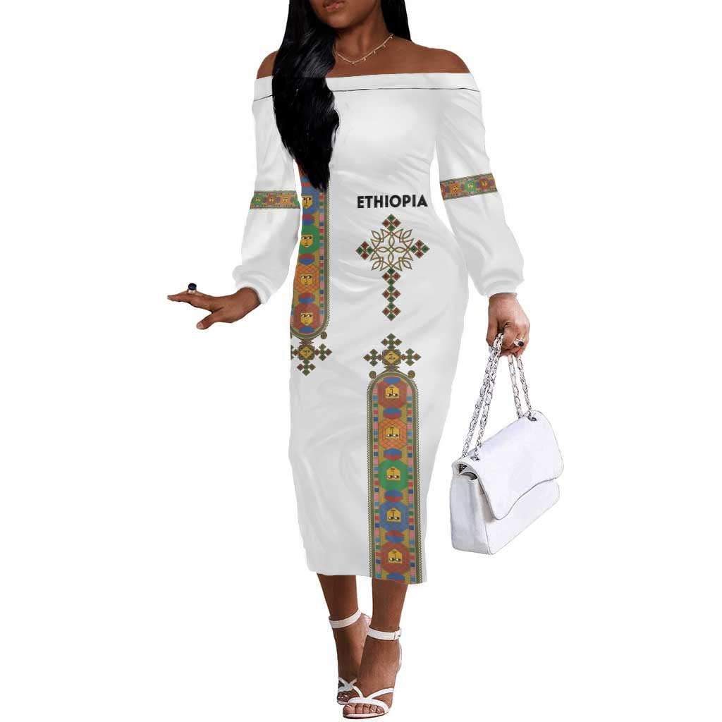 Ethiopia Saba Kemis Off The Shoulder Long Sleeve Dress Lion Of Judah