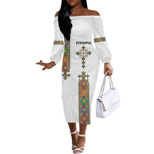 Ethiopia Saba Kemis Off The Shoulder Long Sleeve Dress Lion Of Judah