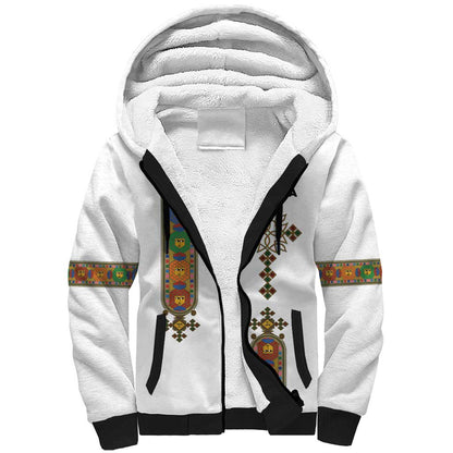 Ethiopia Saba Kemis Sherpa Hoodie Lion Of Judah