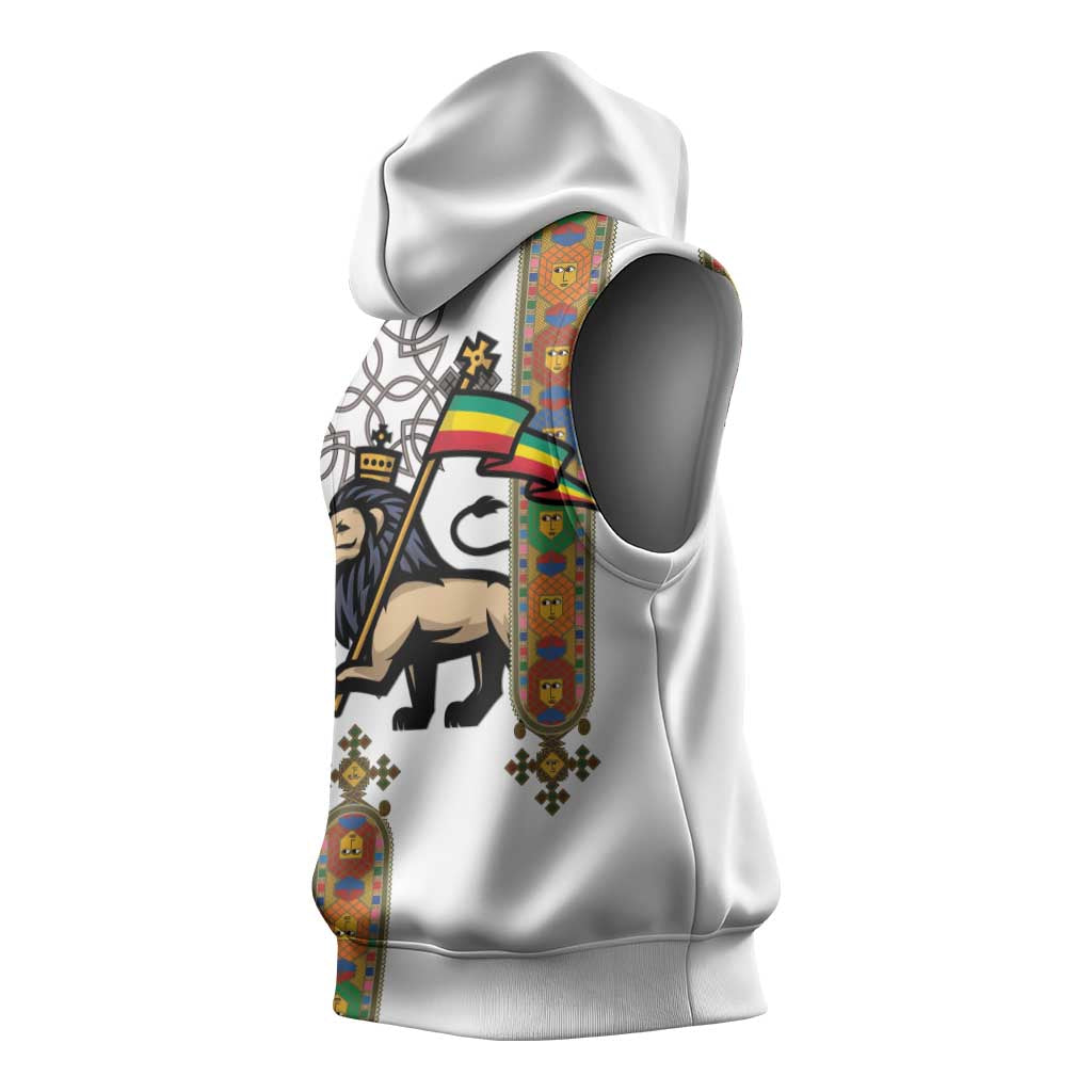 Ethiopia Saba Kemis Sleeveless Hoodie Lion Of Judah - African Pride