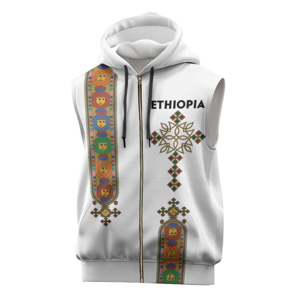 Ethiopia Saba Kemis Sleeveless Zip Hoodie Lion Of Judah - African Pride