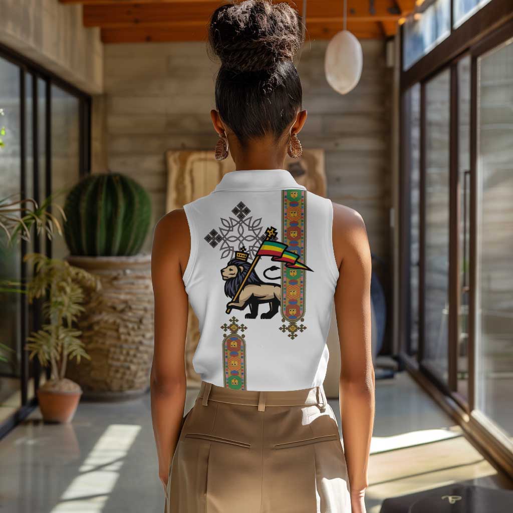 Ethiopia Saba Kemis Women Sleeveless Polo Shirt Lion Of Judah