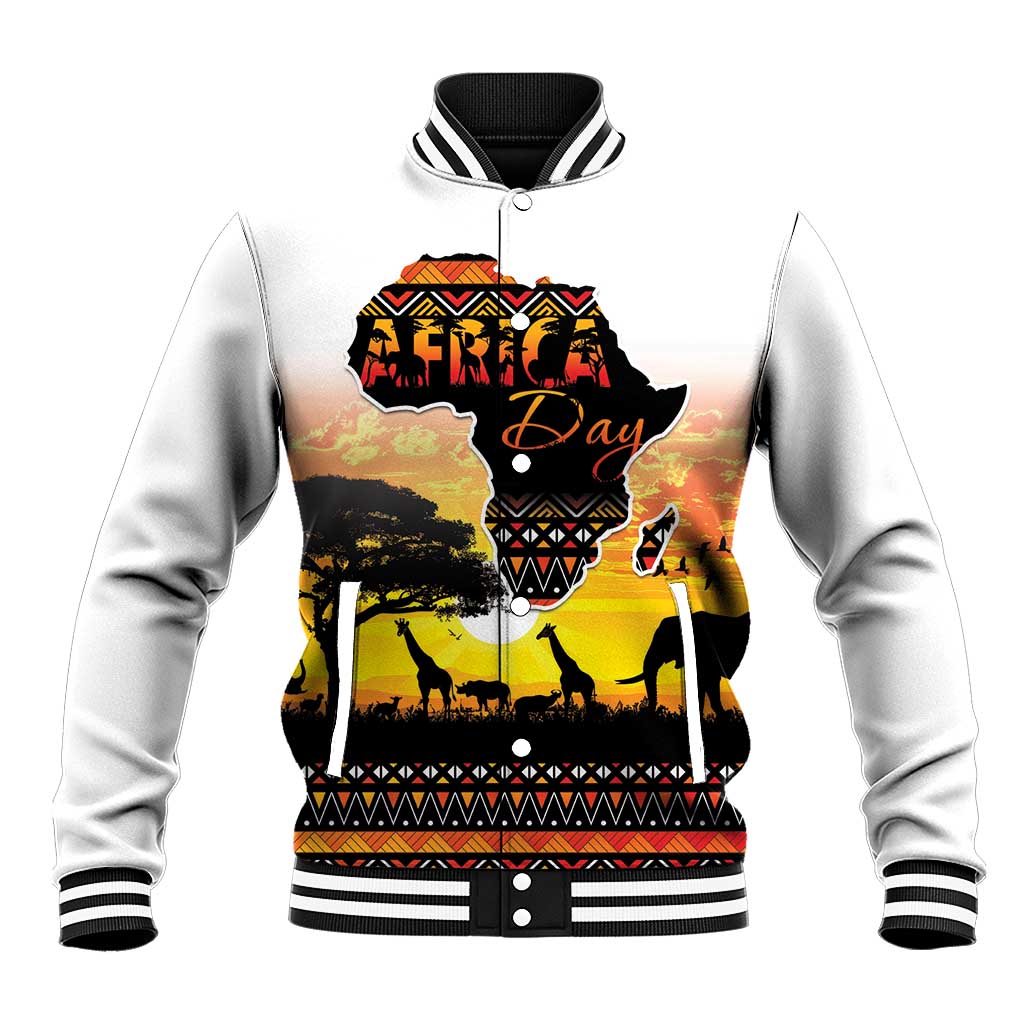 Africa Day Baseball Jacket Safari With Map - African Pattern