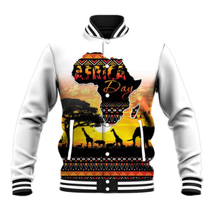 Africa Day Baseball Jacket Safari With Map - African Pattern