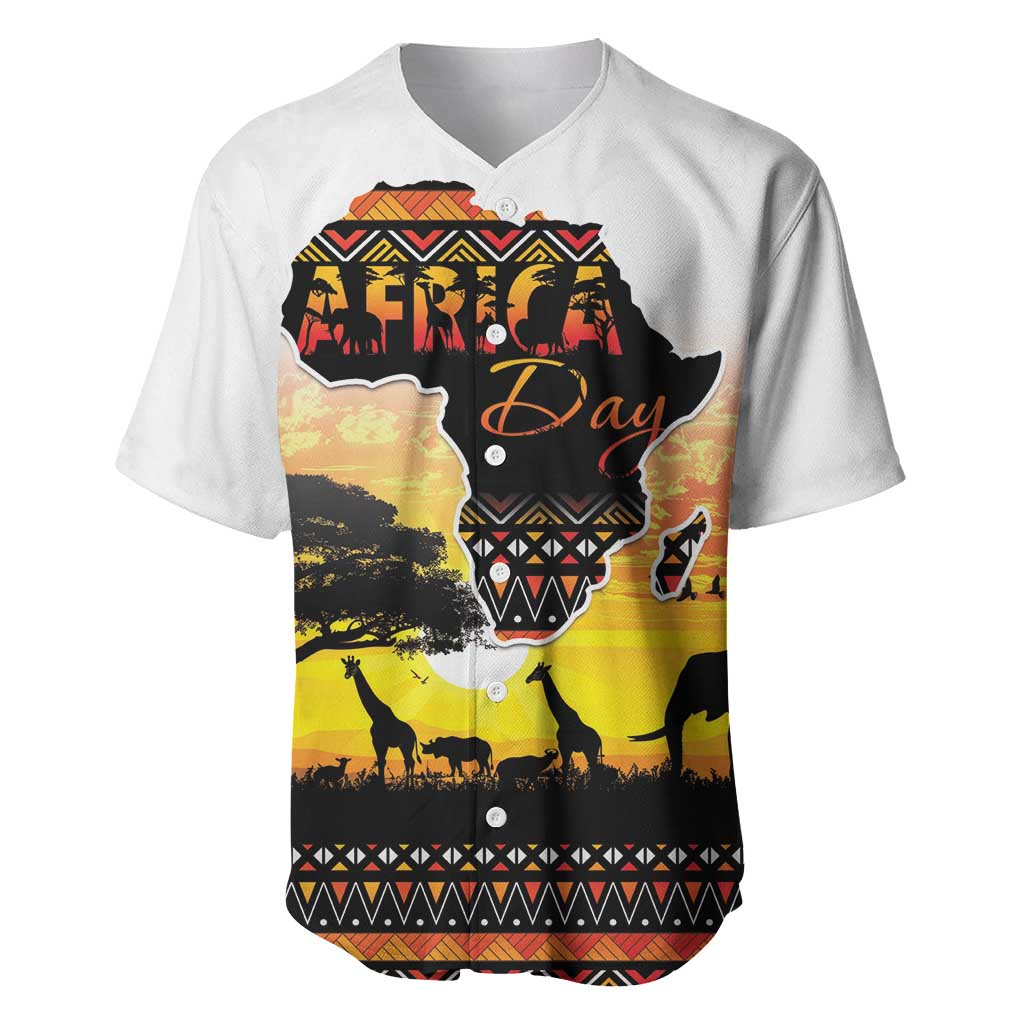 Africa Day Baseball Jersey Safari With Map - African Pattern