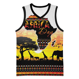 Africa Day Basketball Jersey Safari With Map - African Pattern - African Pride