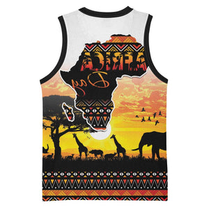 Africa Day Basketball Jersey Safari With Map - African Pattern - African Pride