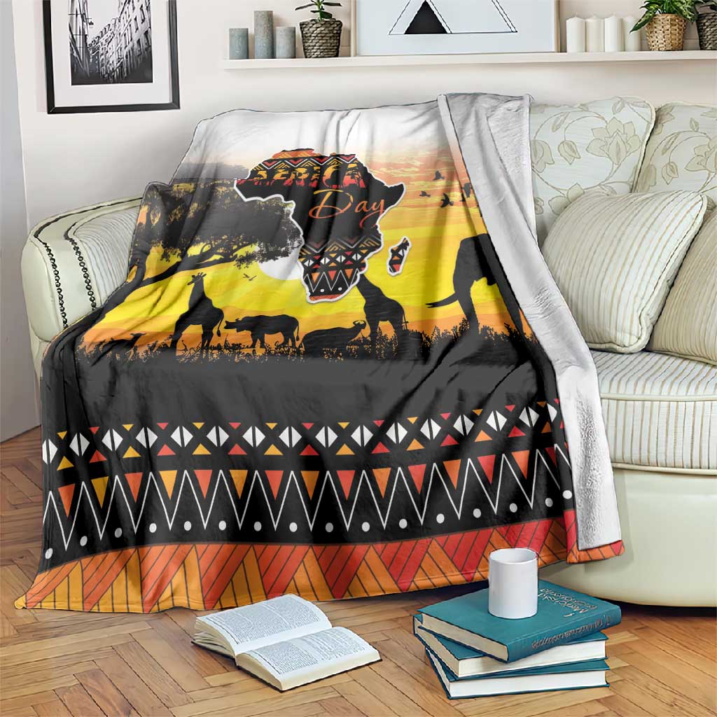Africa Day Blanket Safari With Map - African Pattern