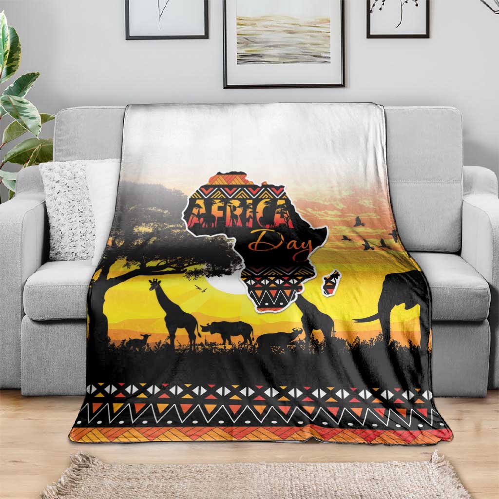 Africa Day Blanket Safari With Map - African Pattern