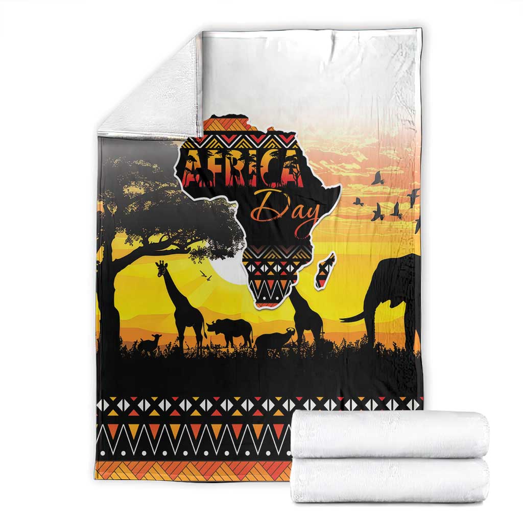 Africa Day Blanket Safari With Map - African Pattern