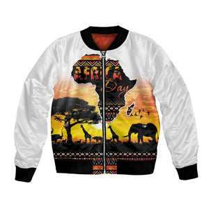 Africa Day Bomber Jacket Safari With Map - African Pattern