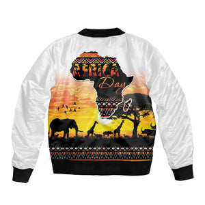 Africa Day Bomber Jacket Safari With Map - African Pattern