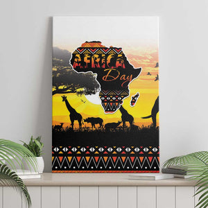 Africa Day Canvas Wall Art Safari With Map - African Pattern