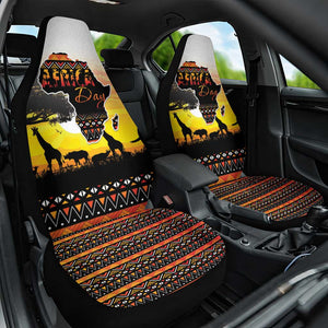 Africa Day Car Seat Cover Safari With Map - African Pattern