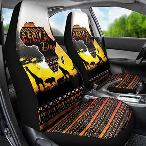 Africa Day Car Seat Cover Safari With Map - African Pattern