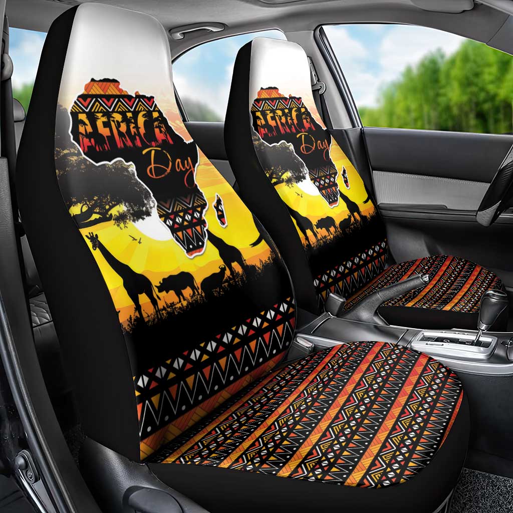 Africa Day Car Seat Cover Safari With Map - African Pattern