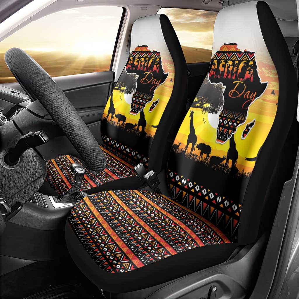 Africa Day Car Seat Cover Safari With Map - African Pattern
