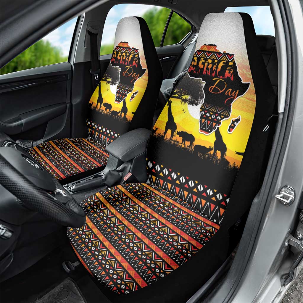 Africa Day Car Seat Cover Safari With Map - African Pattern