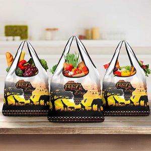 Africa Day Grocery Bag Safari With Map - African Pattern