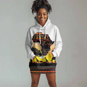 Africa Day Hoodie Dress Safari With Map - African Pattern