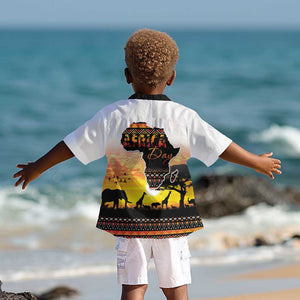 Africa Day Kid Hawaiian Shirt Safari With Map - African Pattern