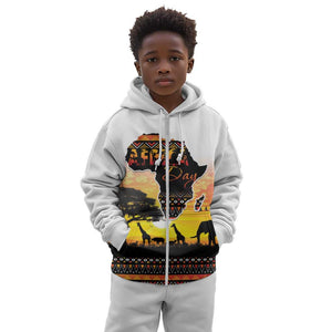Africa Day Kid Hoodie Safari With Map - African Pattern