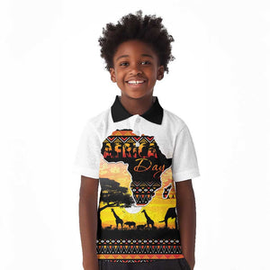 Africa Day Kid Polo Shirt Safari With Map - African Pattern