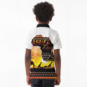 Africa Day Kid Polo Shirt Safari With Map - African Pattern