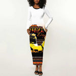Africa Day Long Sleeve Bodycon Dress Safari With Map - African Pattern LT15