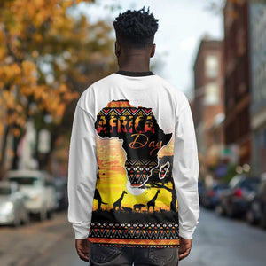 Africa Day Long Sleeve Shirt Safari With Map - African Pattern