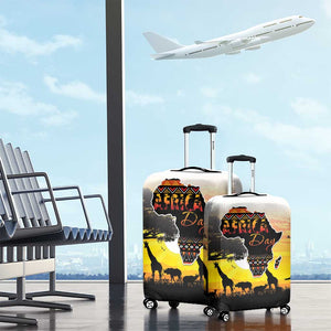 Africa Day Luggage Cover Safari With Map - African Pattern