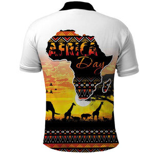 Africa Day Polo Shirt Safari With Map - African Pattern