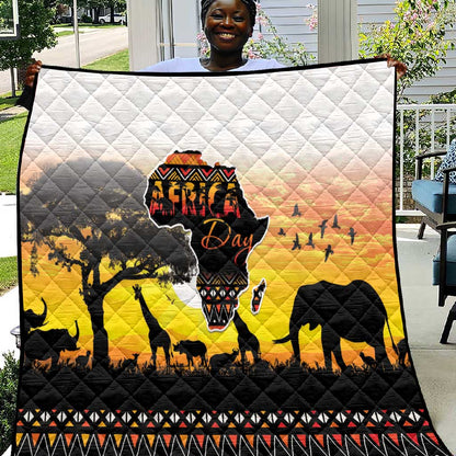 Africa Day Quilt Safari With Map - African Pattern